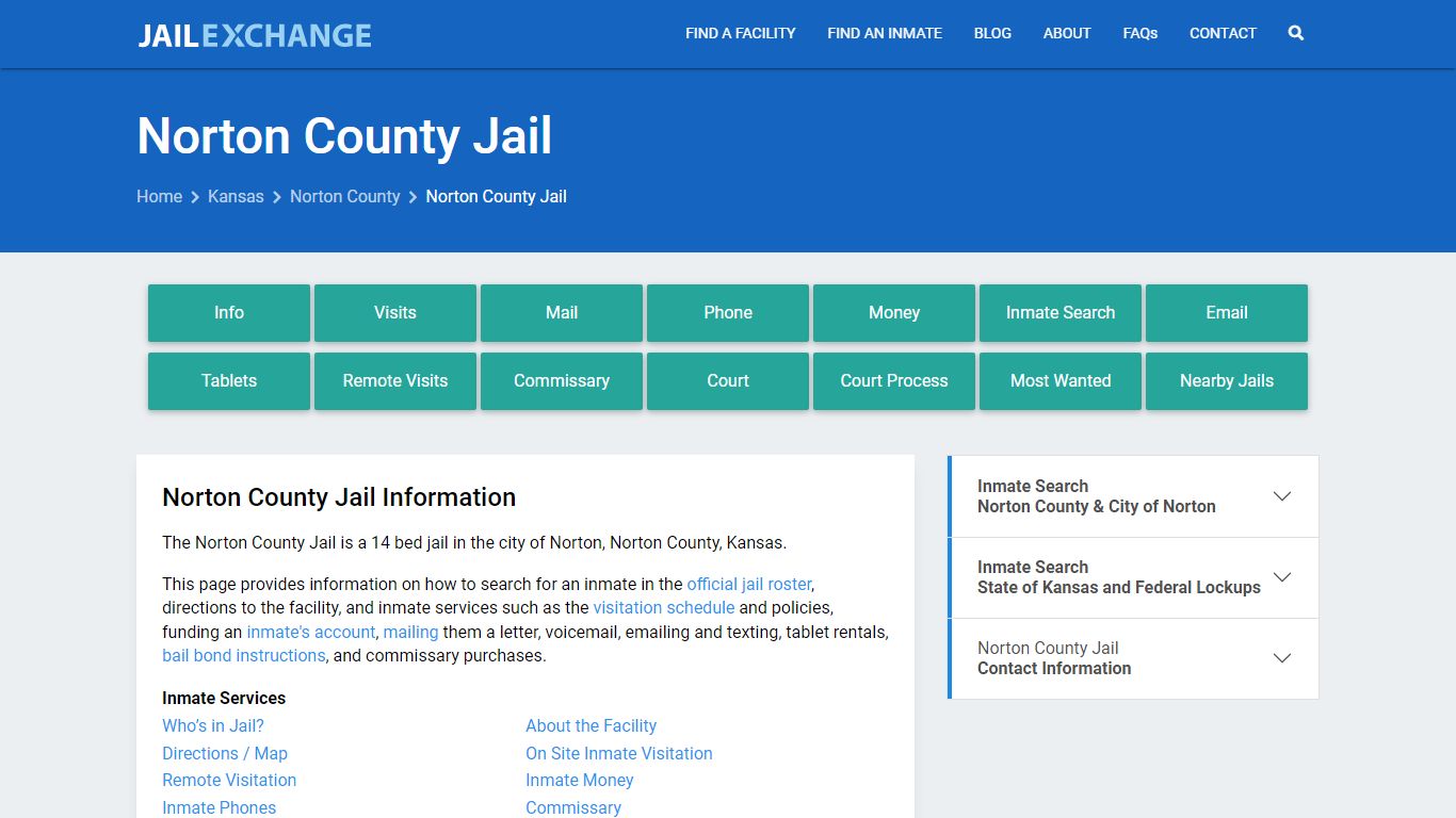 Norton County Jail, KS Inmate Search, Information